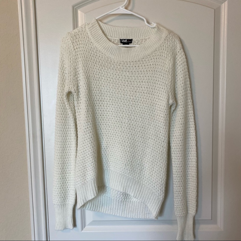White knit sweater